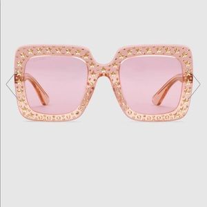 Gucci Oversize Square Sunglasses with Crystals